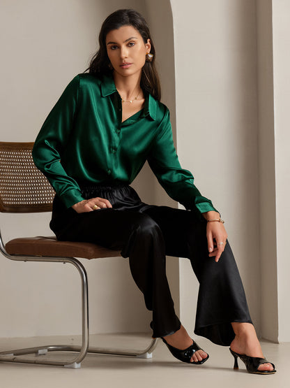 Rosstef 19Momme Kumaş Uzun Cep Long Sleeve Kadın Bluzu