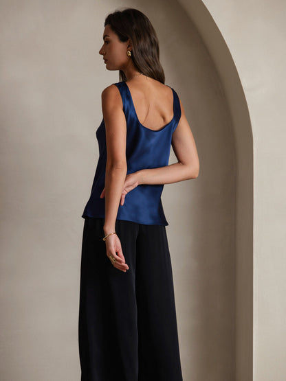 Rosstef 19Momme Silk Sleeveless U Neck Kadın Tank Top