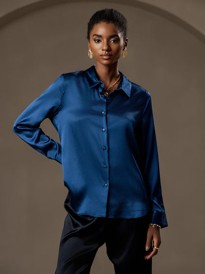 Rosstef 19Momme Kumaş Uzun Cep Long Sleeve Kadın Bluzu