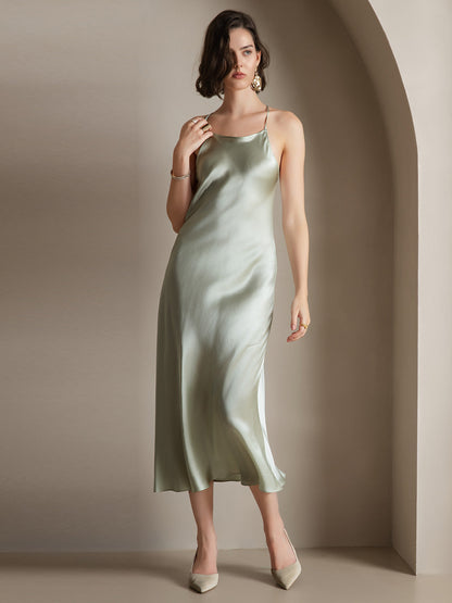 Rosstef 19Momme Silk Spaghetti Straps Maxi GİYİM