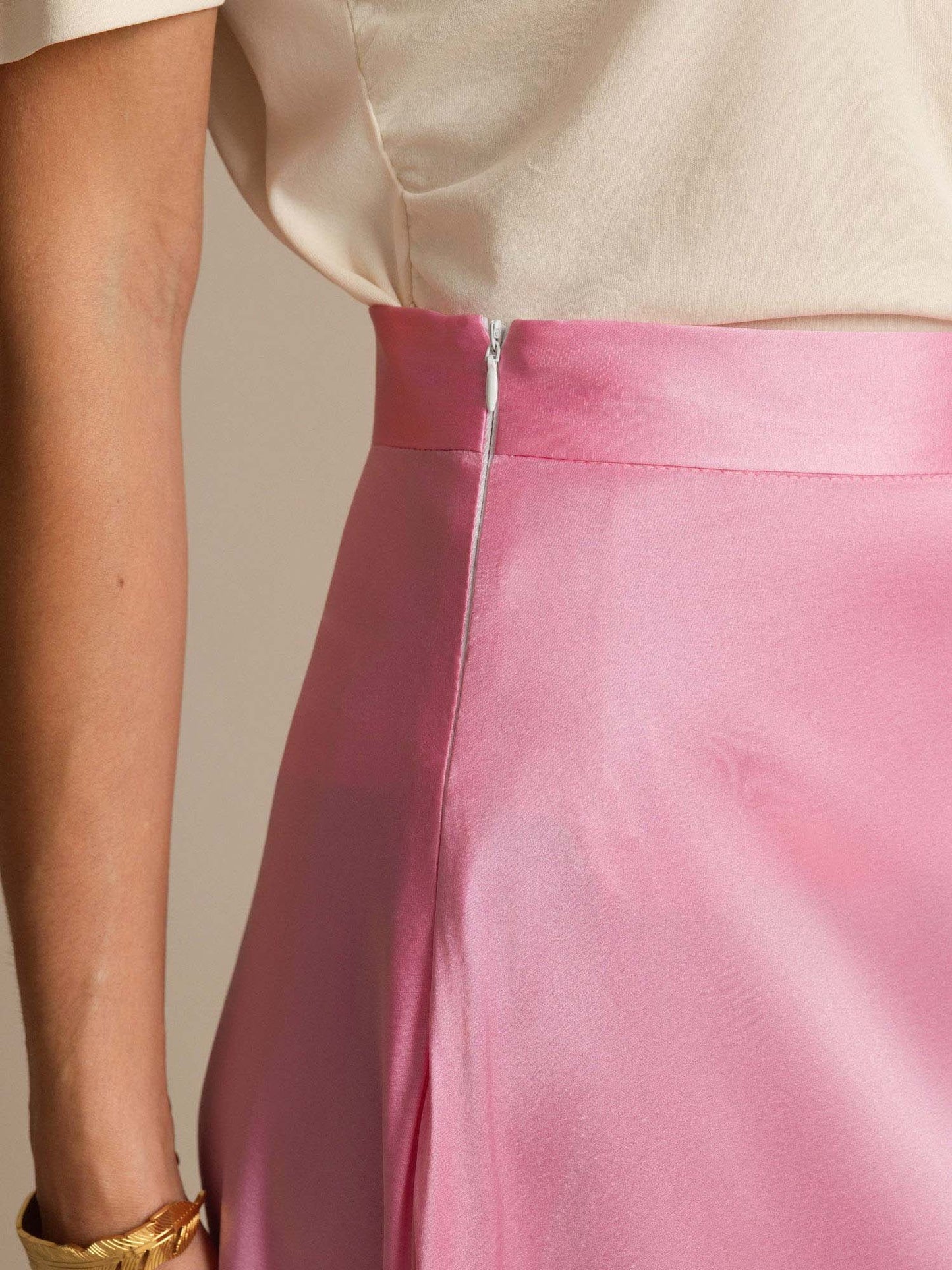 Rosstef 19Momme Silk A Line Maxi Skirt with Lining