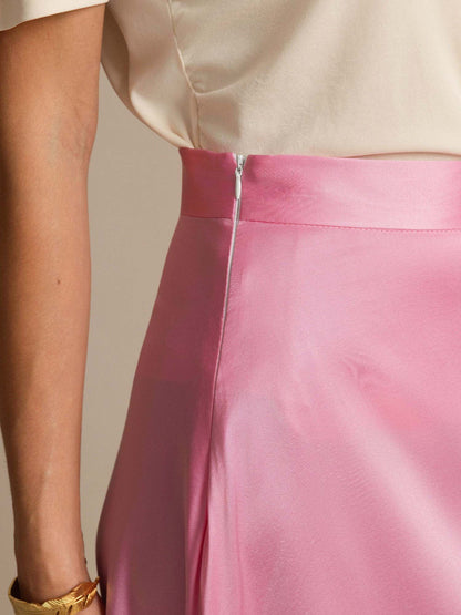 Rosstef 19Momme Silk A Line Maxi Skirt with Lining