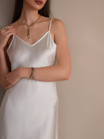 Rosstef Pure Silk Spaghetti Strap Short Dress