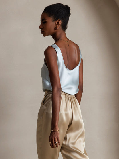 Rosstef 100% Mulberry Silk U Çıkıntılı Tank Top