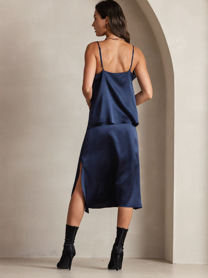 Rosstef 19Momme Silk Cowl Neck Camisole Top