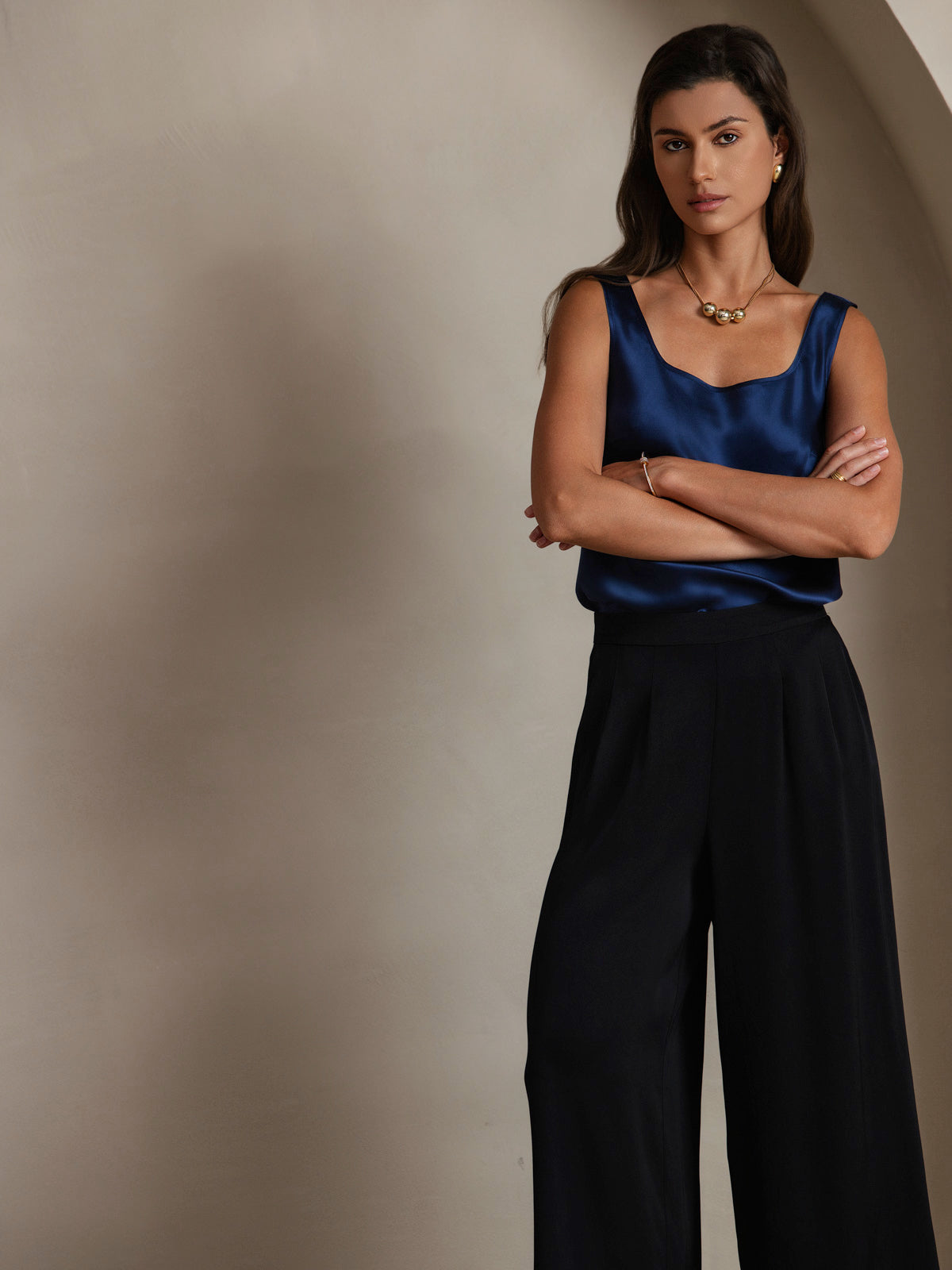 Rosstef 100% Mulberry Silk U Çıkıntılı Tank Top