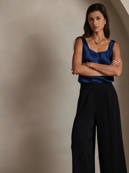 Rosstef 19Momme Silk Sleeveless U Neck Kadın Tank Top