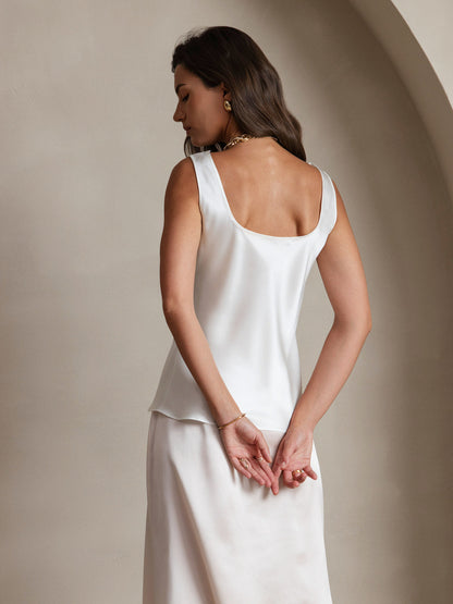 Rosstef 100% Mulberry Silk U Çıkıntılı Tank Top