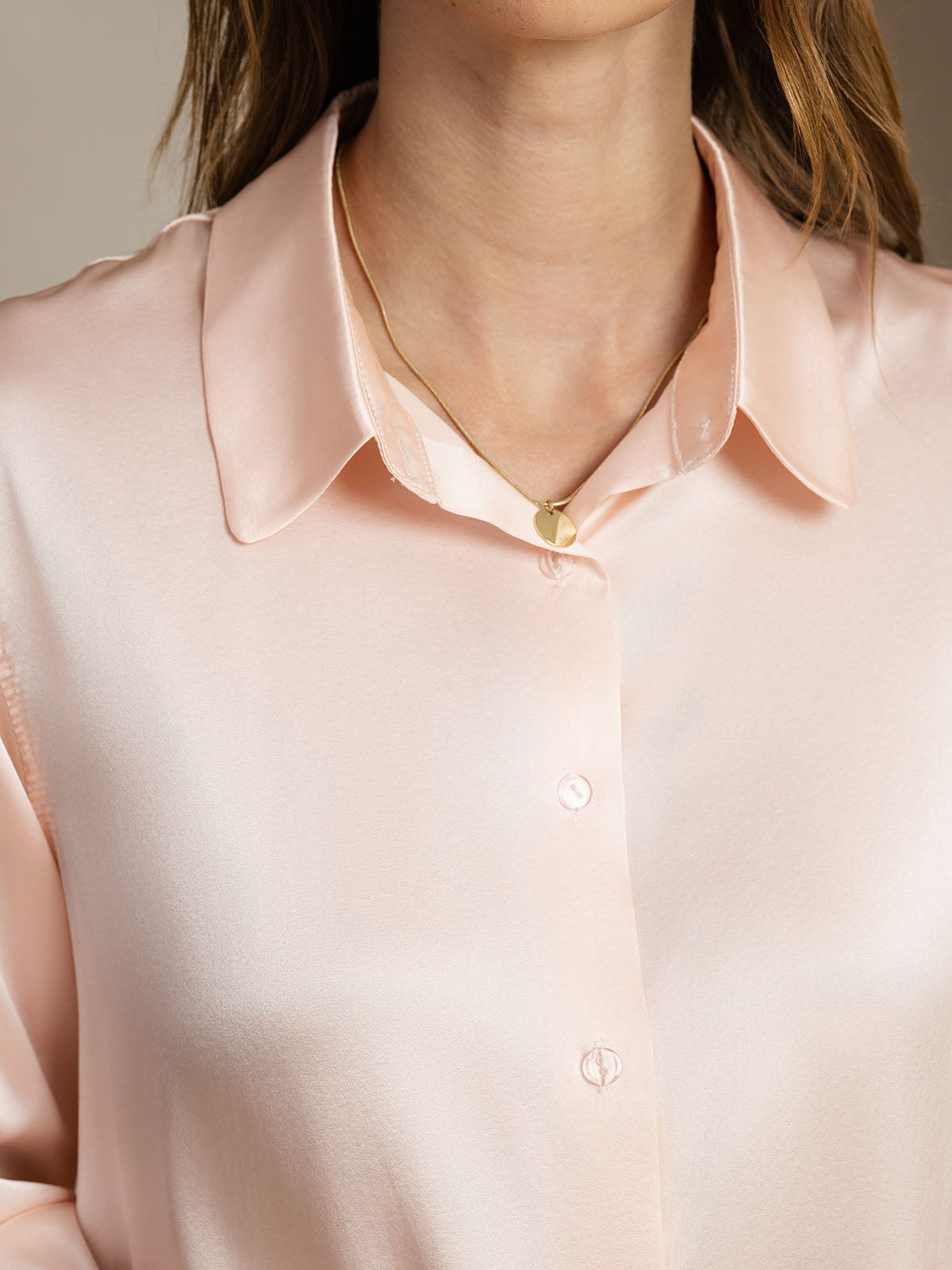 Rosstef 19Momme Kumaş Uzun Cep Long Sleeve Kadın Bluzu