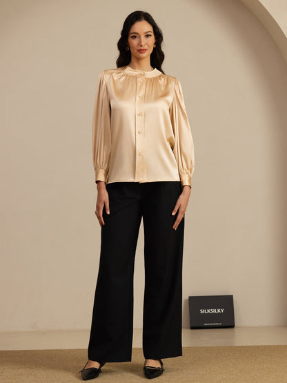 Rosstef 19Momme Stretch Silk Charmeuse Blouse