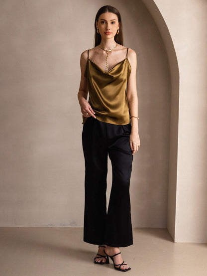 Rosstef 19Momme Silk Cowl Neck Camisole Top