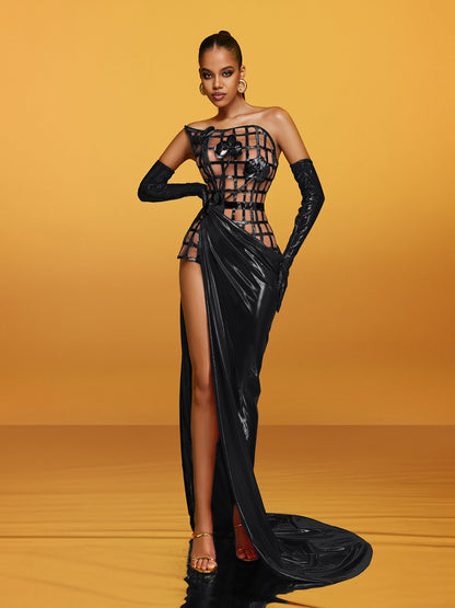 Rosstef Metallic Florale Maxi Giyinme