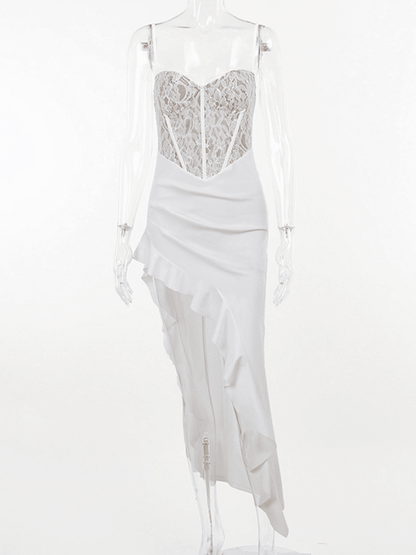 Rosstef Asimetrik Ruffle Midi Gown