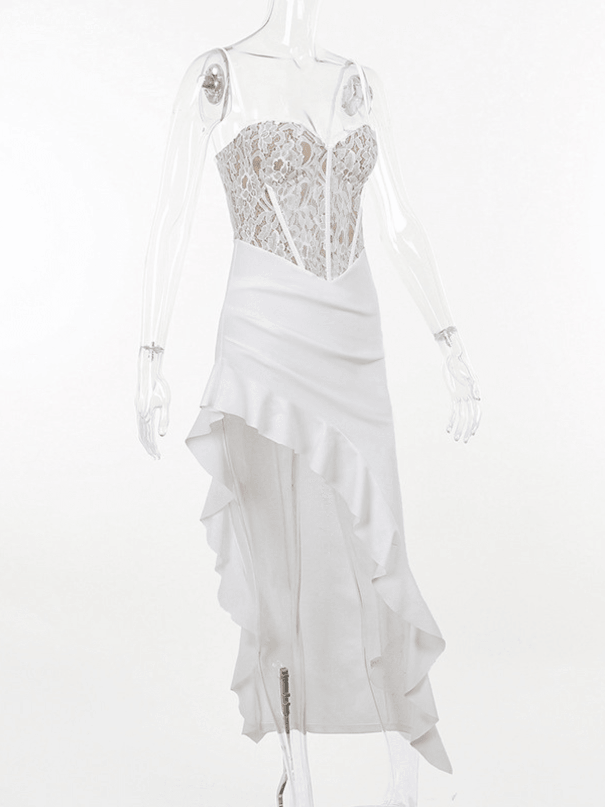 Rosstef Asimetrik Ruffle Midi Gown
