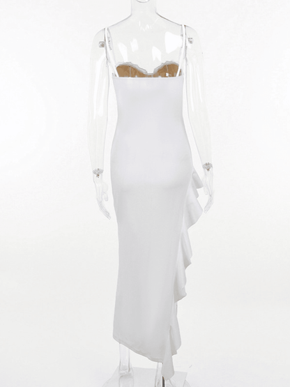 Rosstef Asimetrik Ruffle Midi Gown