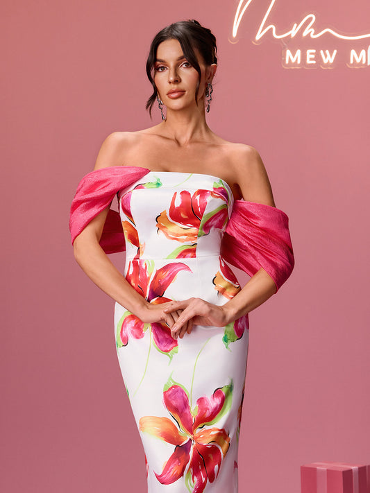 Rosstef Floral Satin Midi Dress