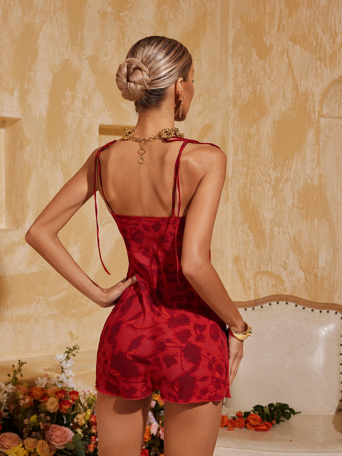 Rosstef Mini Etli Floral Print Düğme GİYİM