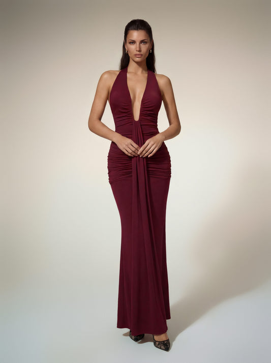 Rosstef Alyshea Halterneck Ruched Maxi GİYİM