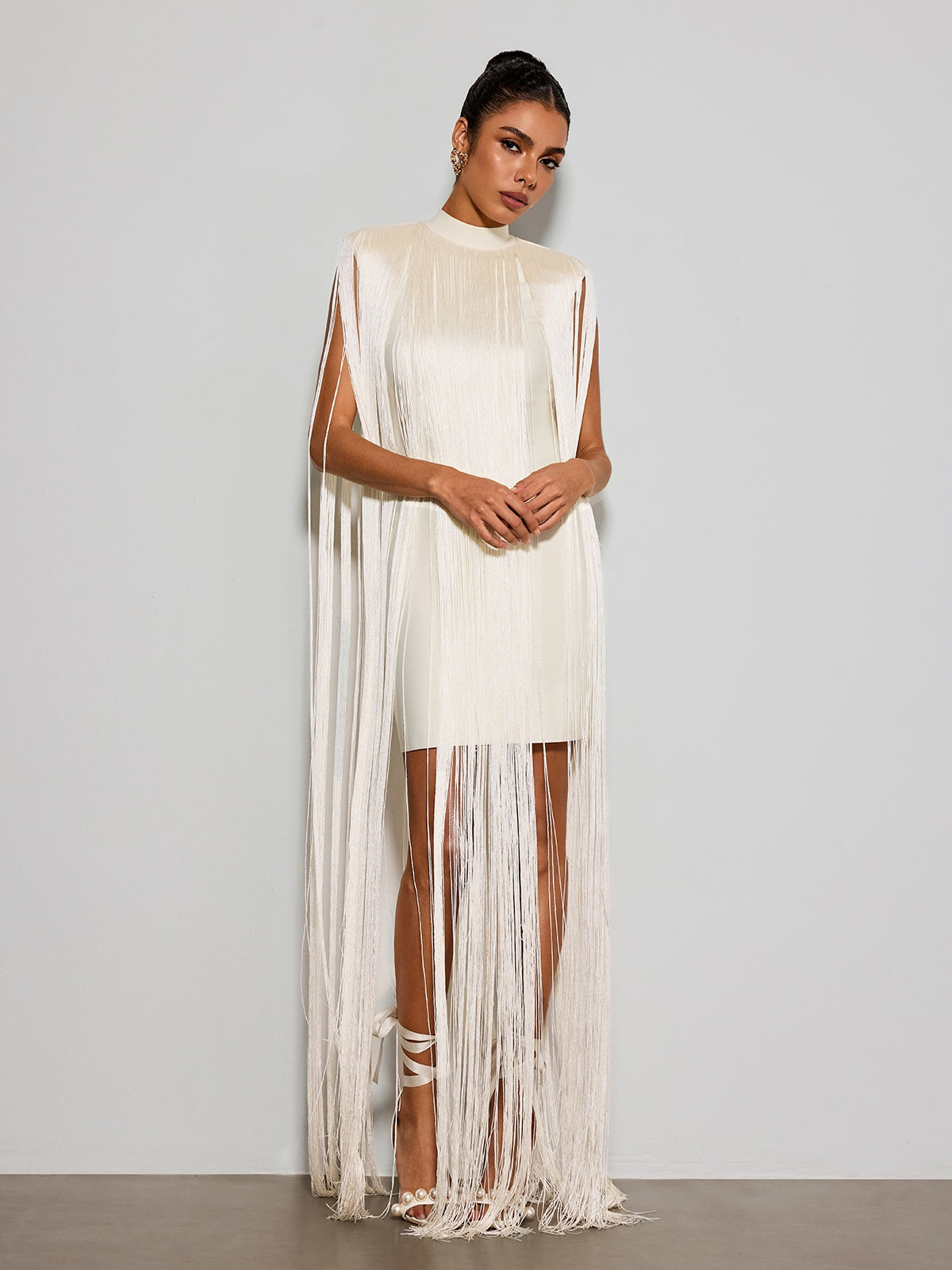 Arvixen Sleeveless Fringe Maxi Dress