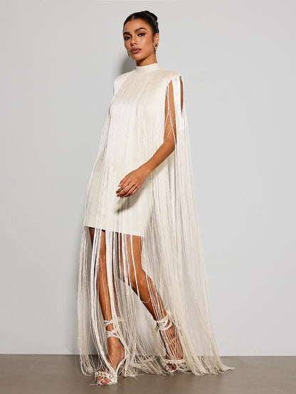 Arvixen Sleeveless Fringe Maxi Dress