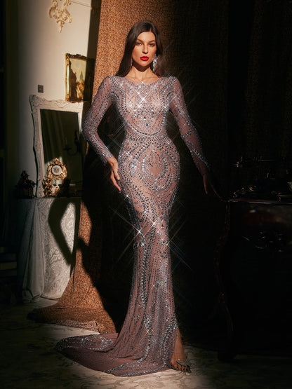 Rosstef Crystal Split Maxi Gown