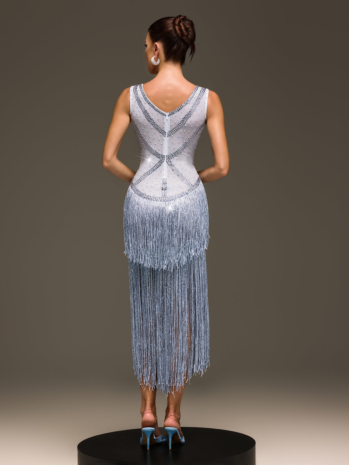 Rosstef Crystal Fringe Midi Giyin