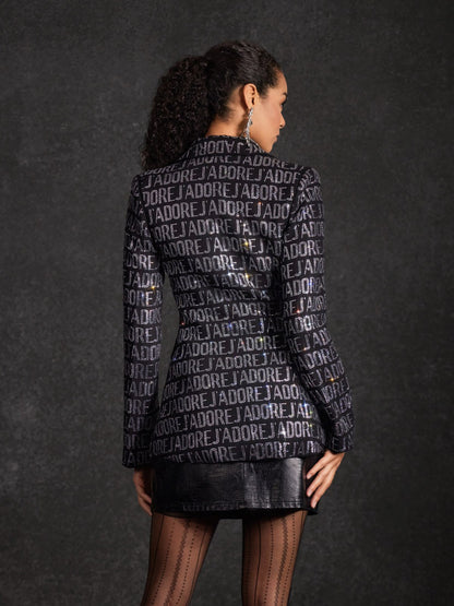 Behitha Lapel Rhinestone Blazer