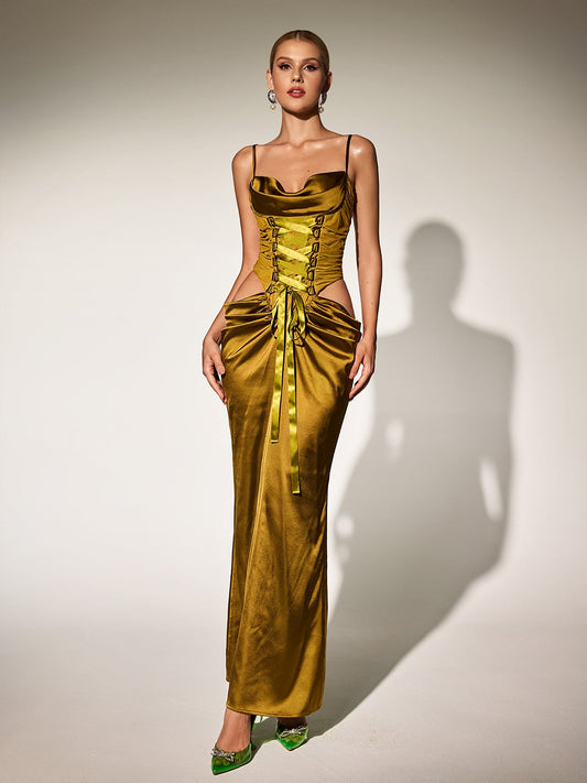 Rosstef Spaghetti Cutout Maxi Dress