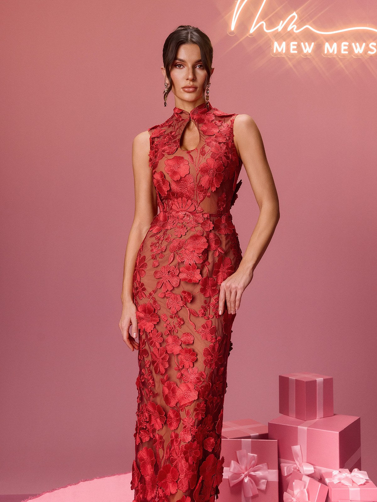 Bradley Sleeveless Flower Embroidered Dress