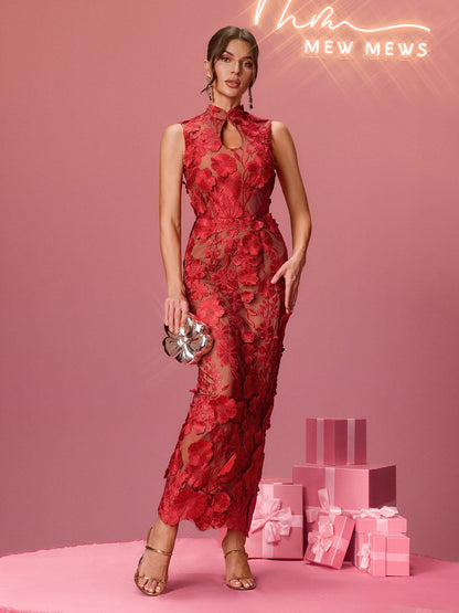Bradley Sleeveless Flower Embroidered Dress