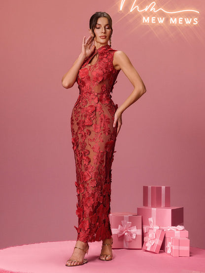 Bradley Sleeveless Flower Embroidered Dress