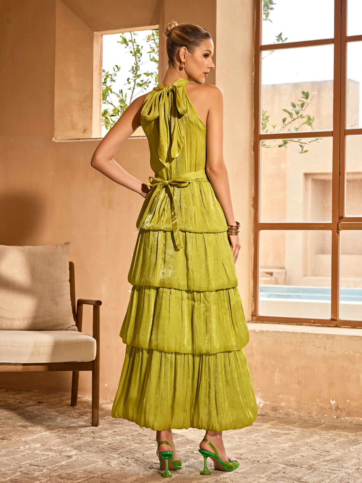 Bravionyx Sleeveless Tiered Maxi Dress