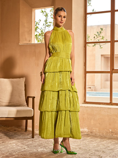 Bravionyx Sleeveless Tiered Maxi Dress