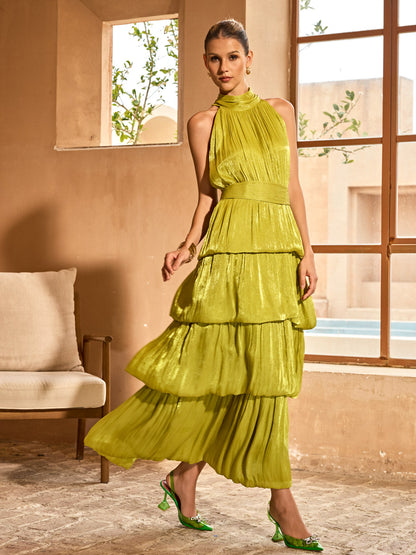 Bravionyx Sleeveless Tiered Maxi Dress