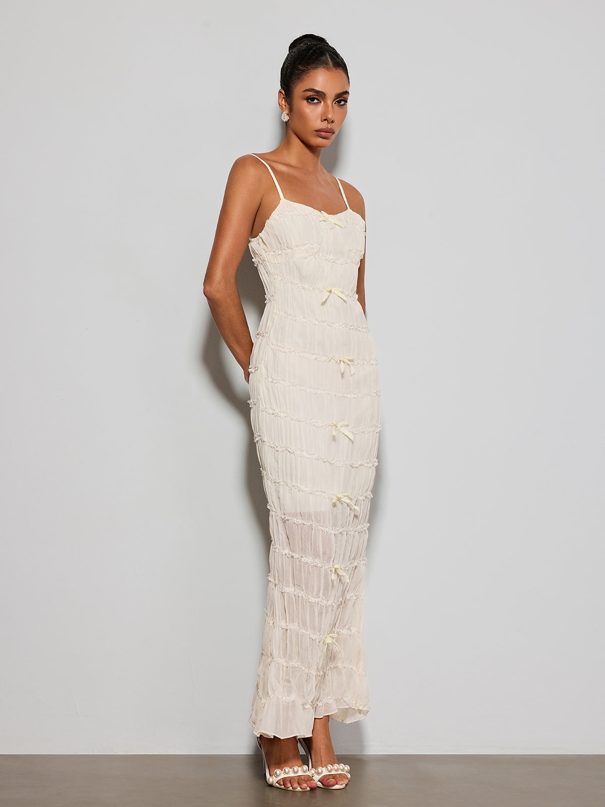Caelveth Spaghetti Ruched Maxi Dress