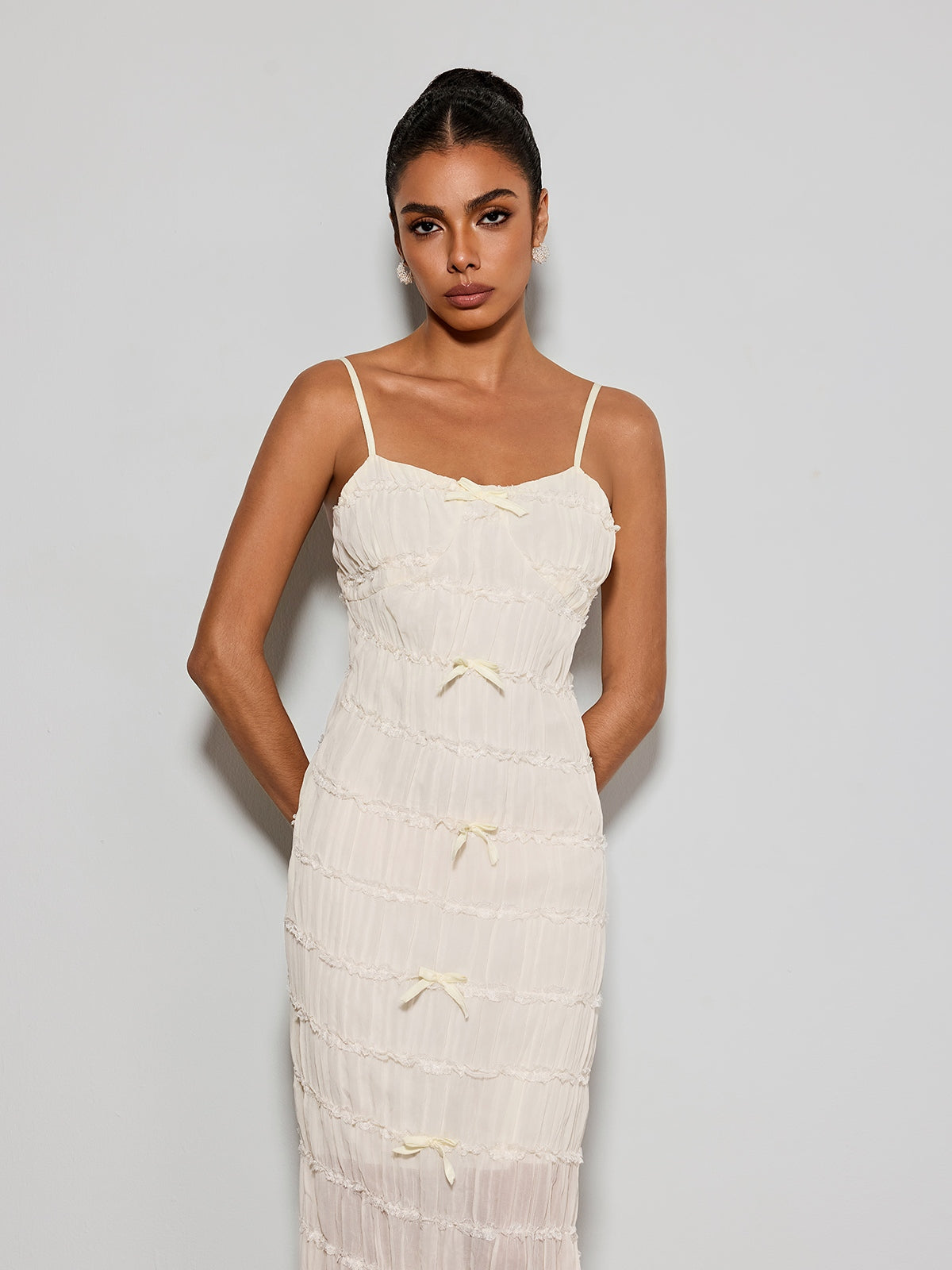 Caelveth Spaghetti Ruched Maxi Dress
