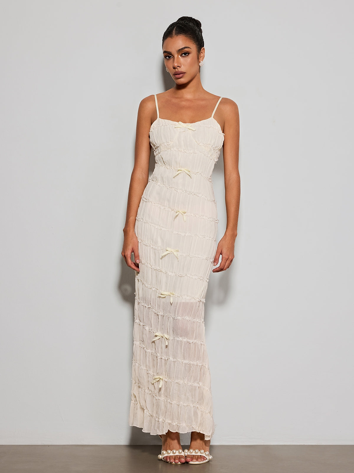 Caelveth Spaghetti Ruched Maxi Dress