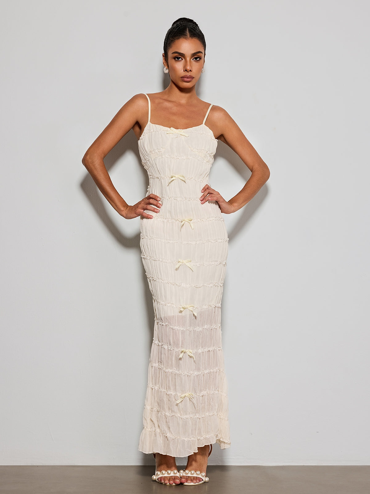 Caelveth Spaghetti Ruched Maxi Dress