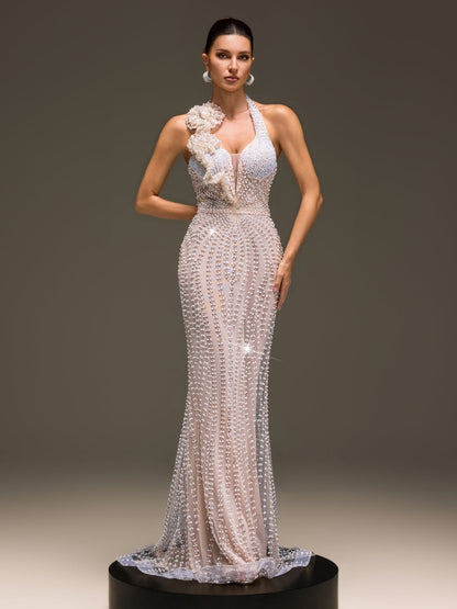 Rosstef Pearl Sequin Maxi Dress