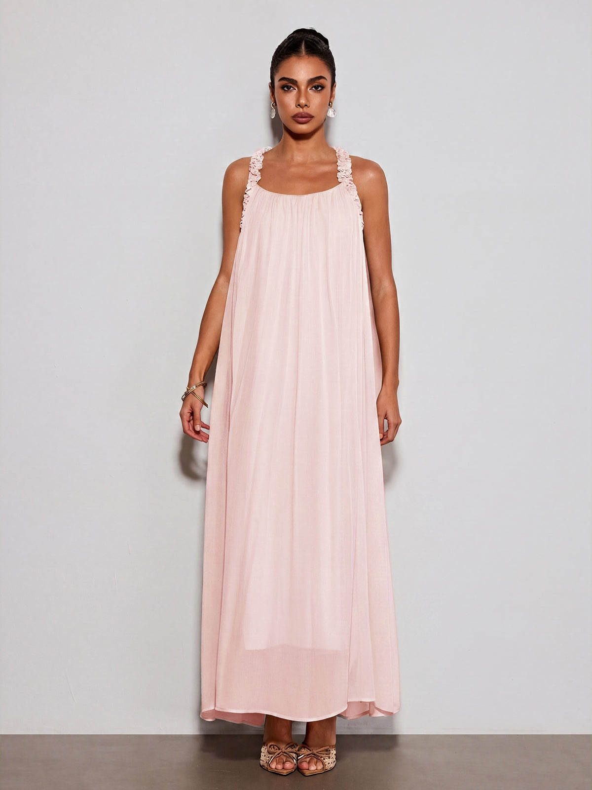Calvyn Fungus Maxi Dress In Pink