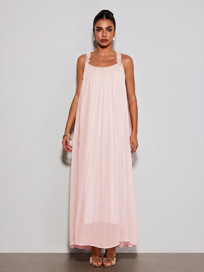 Calvyn Fungus Maxi Dress In Pink