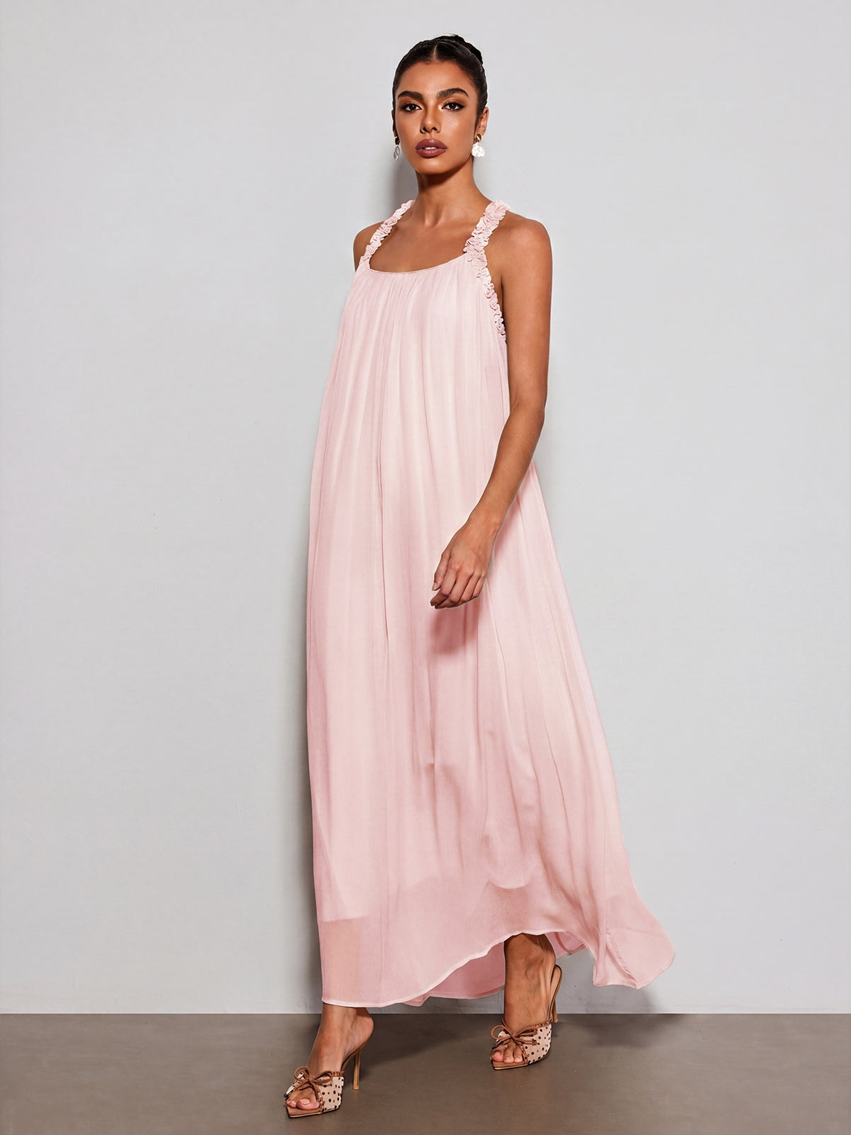 Calvyn Fungus Maxi Dress In Pink