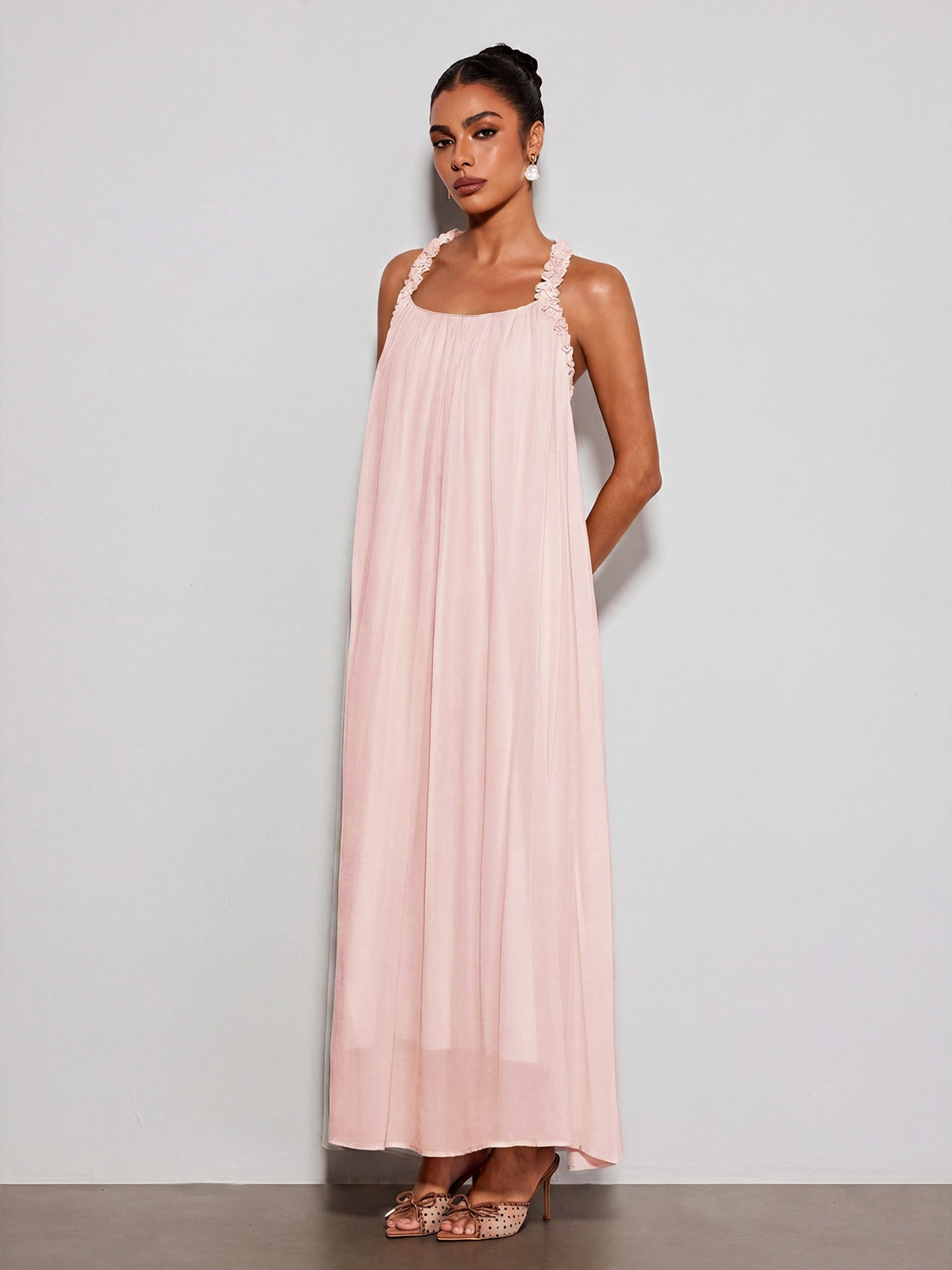 Calvyn Fungus Maxi Dress In Pink