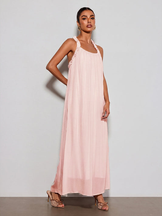 Calvyn Fungus Maxi Dress In Pink
