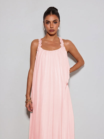 Calvyn Fungus Maxi Dress In Pink