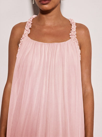 Calvyn Fungus Maxi Dress In Pink