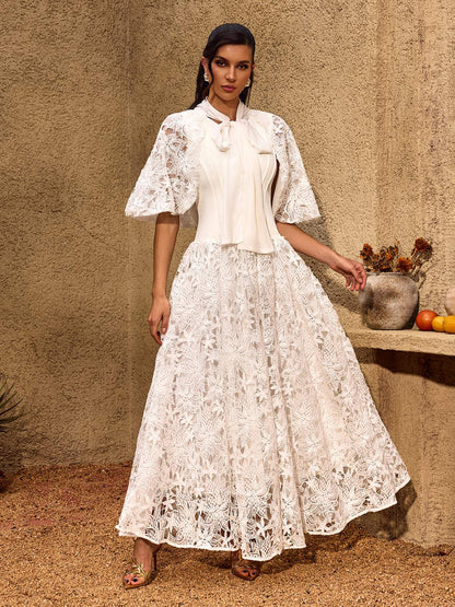 Chantelle Balloon Sleeve Flared Maxi Dress