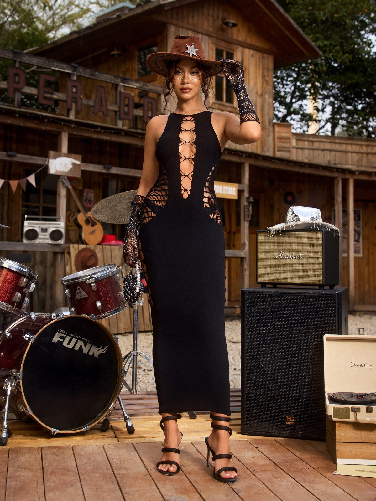Chrystal Sleeveless Cutout Maxi Dress