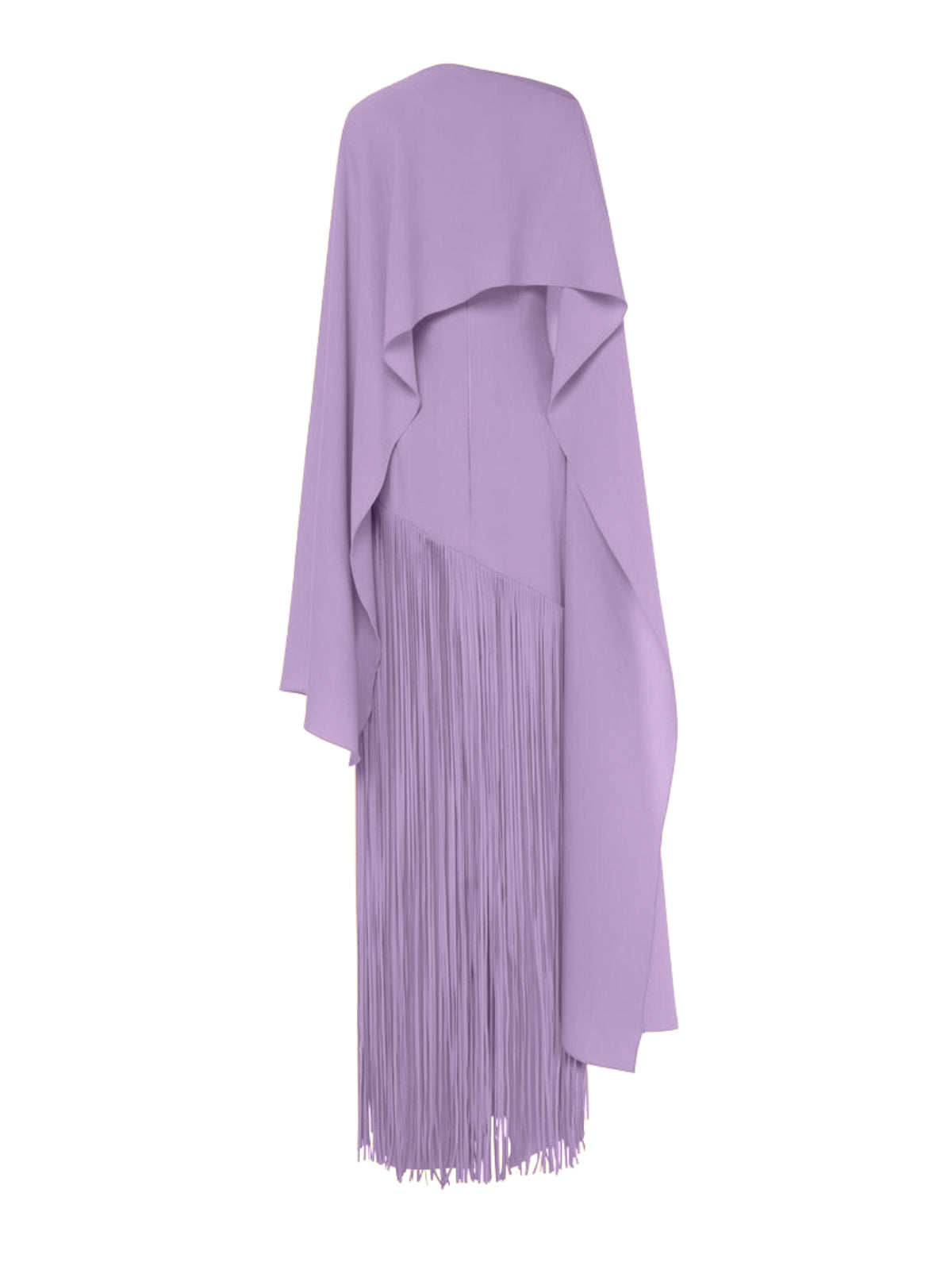 Cindara Shawl Fringe Maxi Dress In Purple