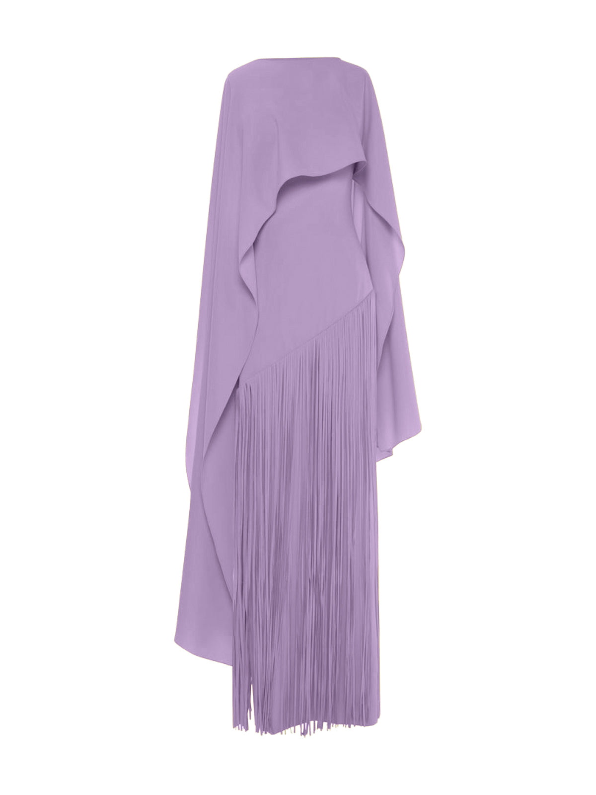Cindara Shawl Fringe Maxi Dress In Purple